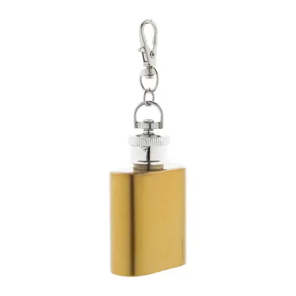Brelok z piersiówką — 30 ml, stal z recyklingu, wykończenie metaliczne