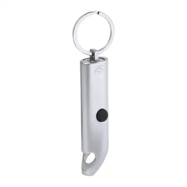 Mini latarka z otwieraczem — aluminium z recyklingu, 3 diody LED