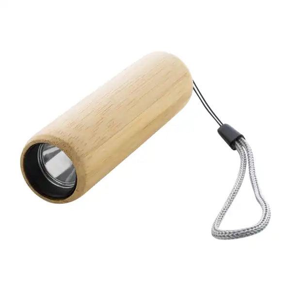 Bambusowa latarka ładowalna — akumulator USB 320 mAh, 3 tryby