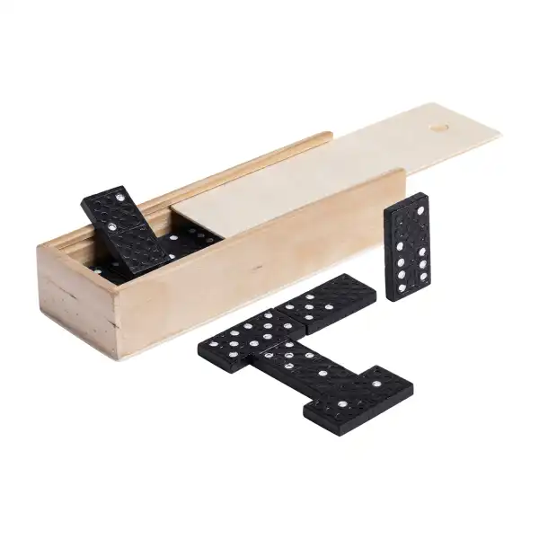Drewniane domino w pudełku — 28 kostek