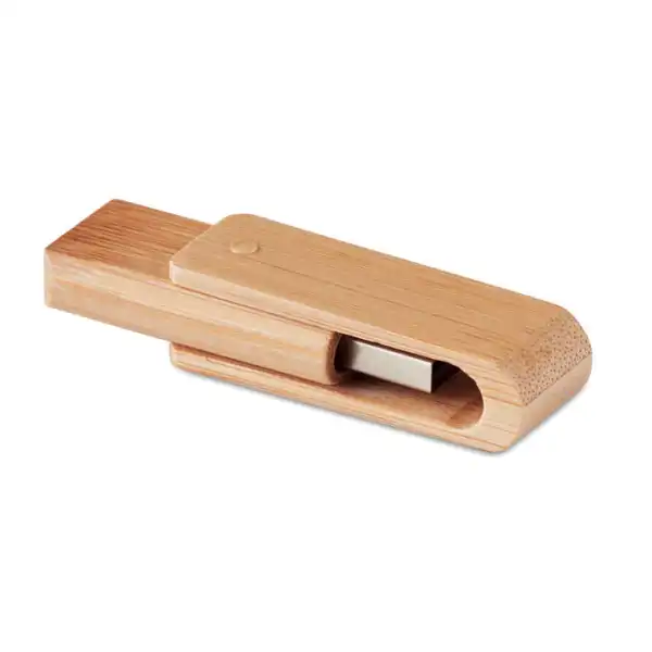 Pendrive bambusowy 16 GB z grawerem — obrotowa obudowa
