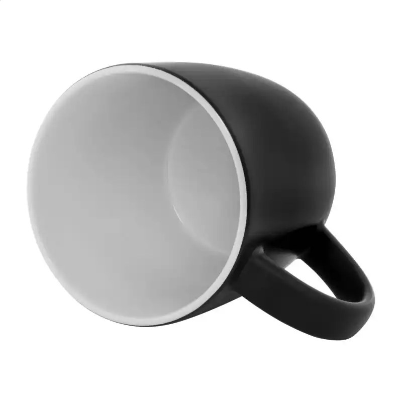 Kubek ceramiczny 300 ml — biały i czarny, wnętrze