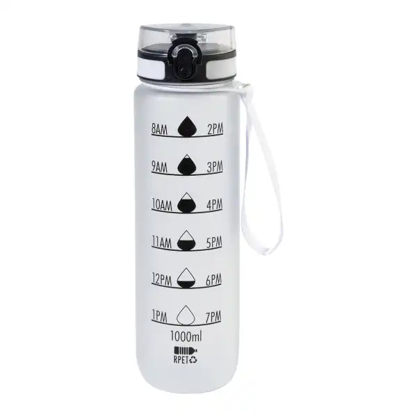 Butelka motywacyjna RPET 1000 ml — ze skalą czasu