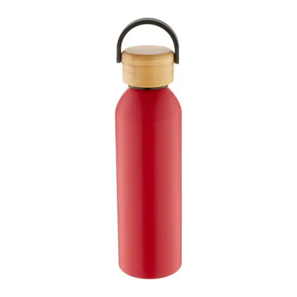 Butelka aluminiowa z bambusową pokrywką 600 ml