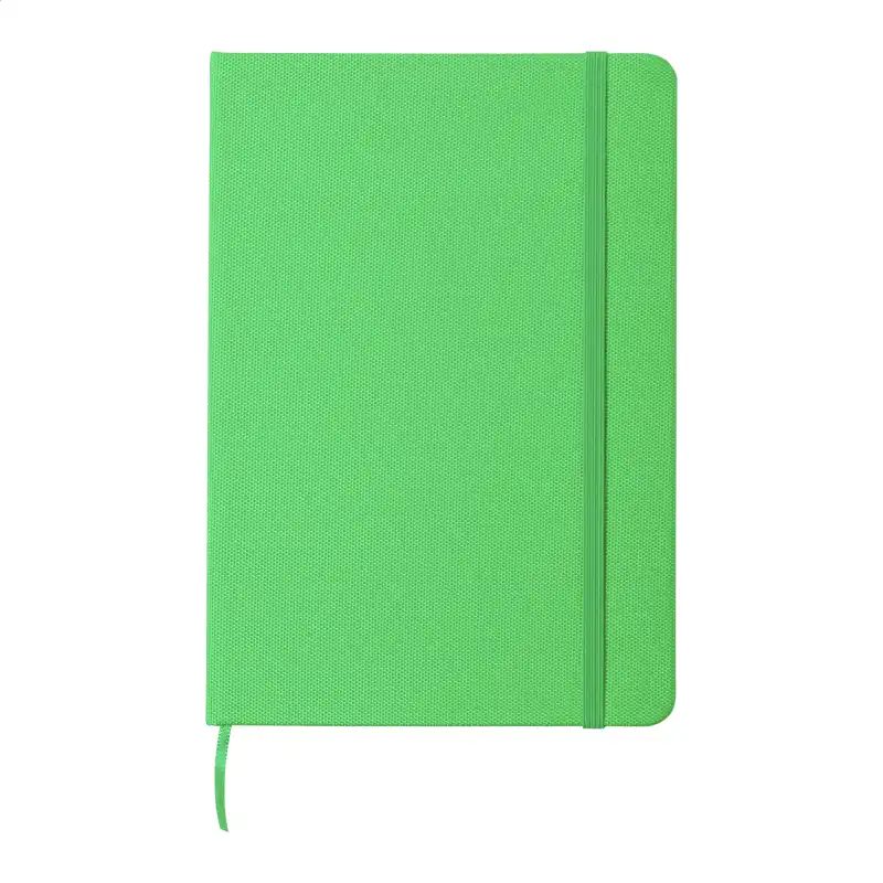 Notes A5 w tkaninie RPET z haftem — zielony