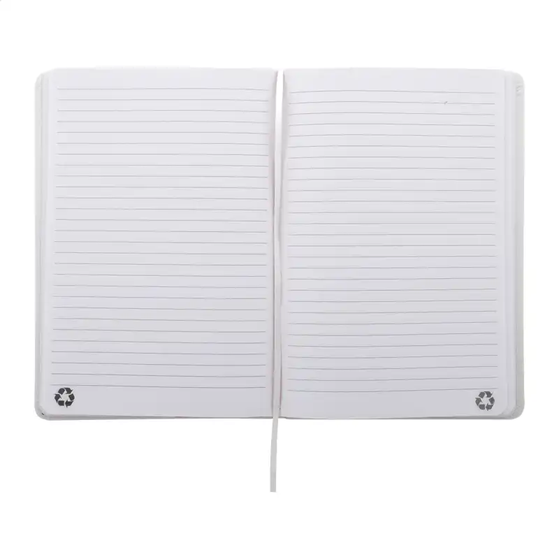 Notes A5 w oprawie ze skóry PU z logo — biały