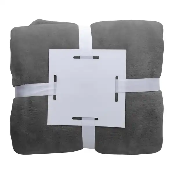 Koc flanelowy — 280 g/m², ze wstążką i kartą do nadruku